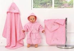 Набор махровых полотенец для купания  розовый "Слоник"